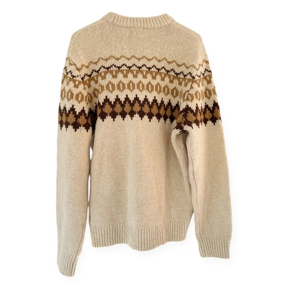 L.L.Bean • 100% Lambswool Fair Isle / Nordic Yoke Sweater